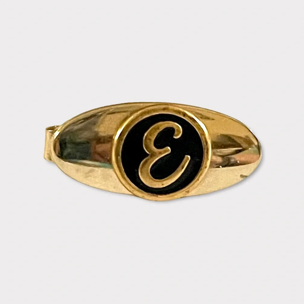 Vintage Gold Tone Initial Letter E Tie Clip Personalized Great Gift